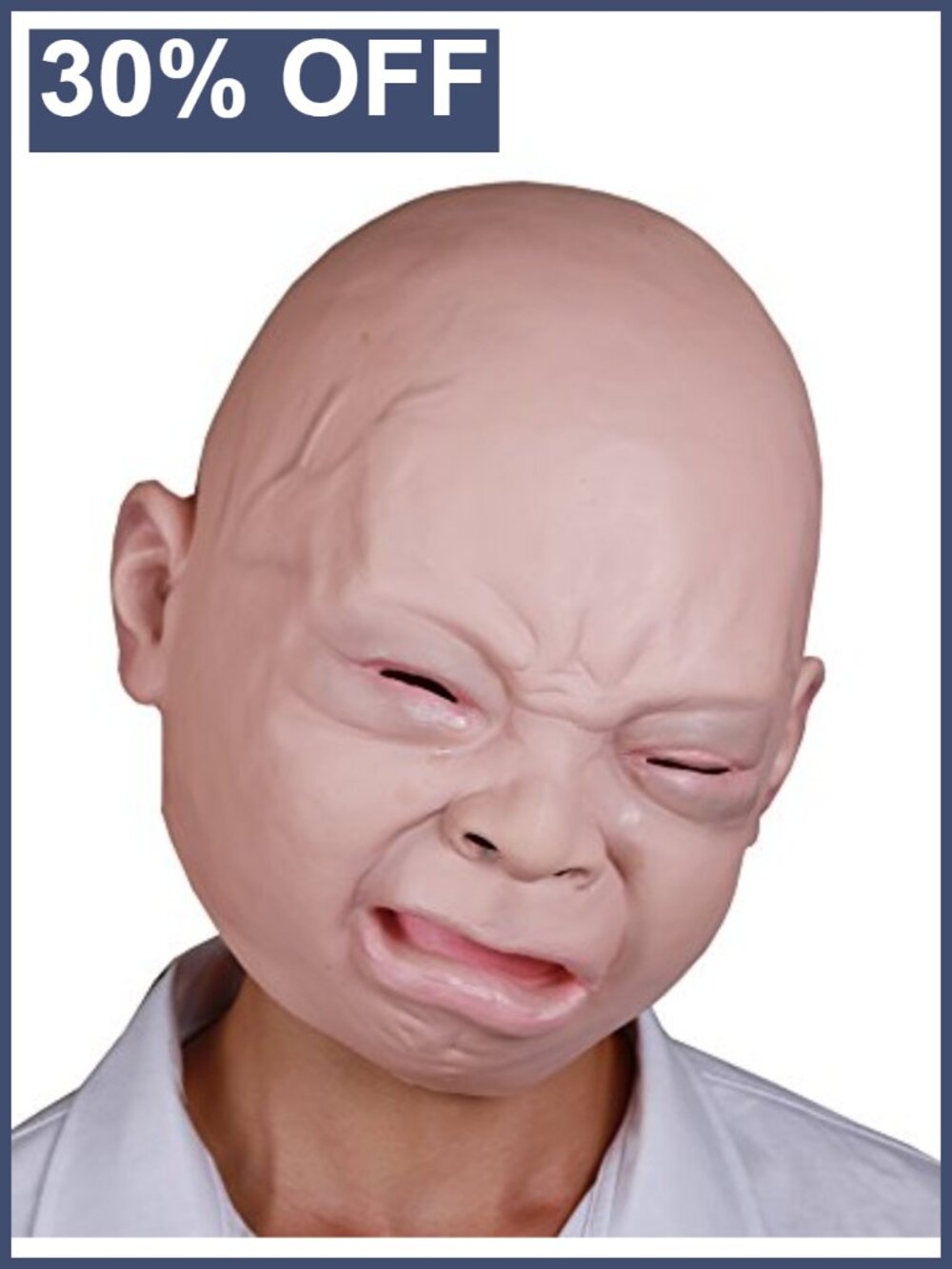 Adult Size Latex Cry Baby Mask Full Head Halloween Costume Party